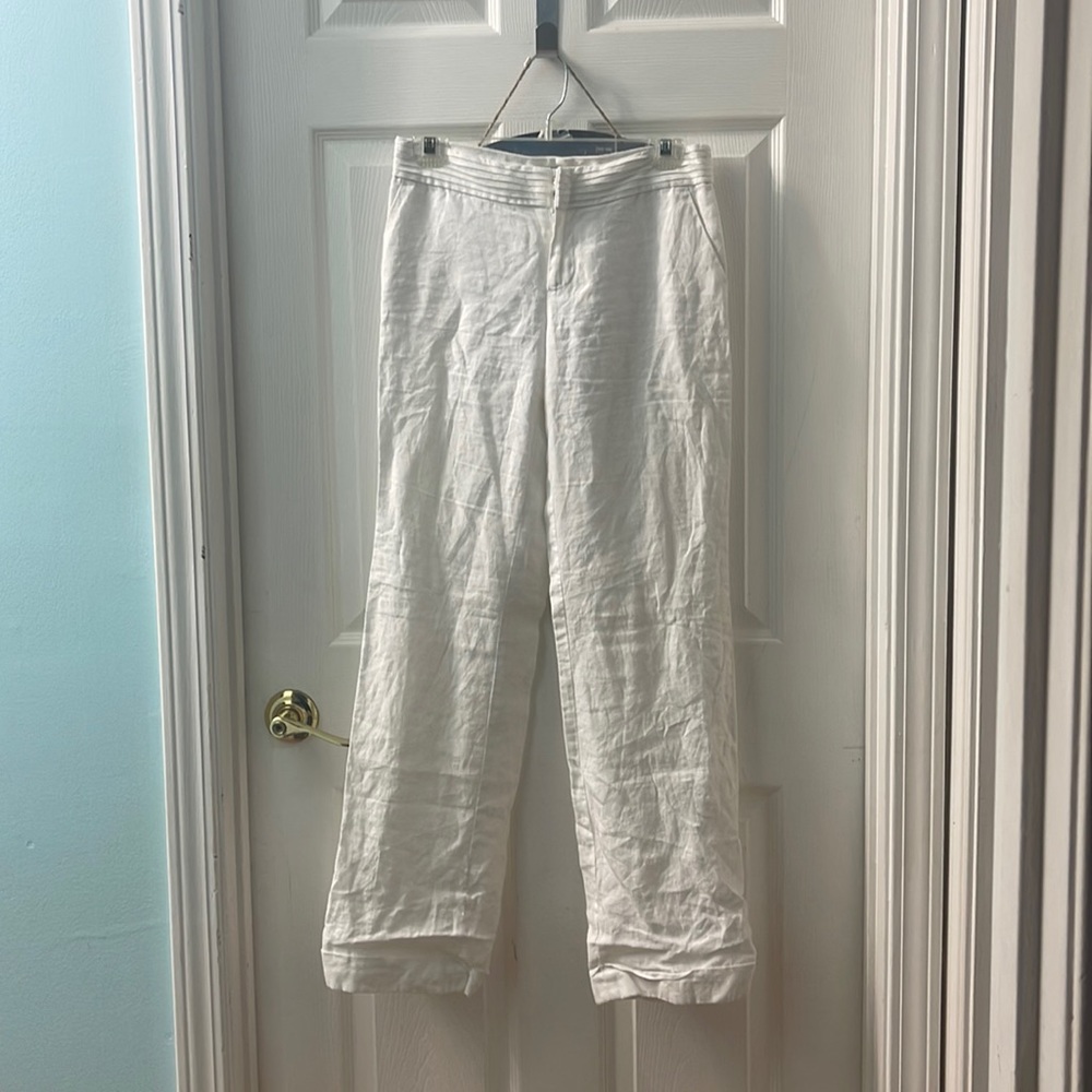 Banana Republic white linen pants